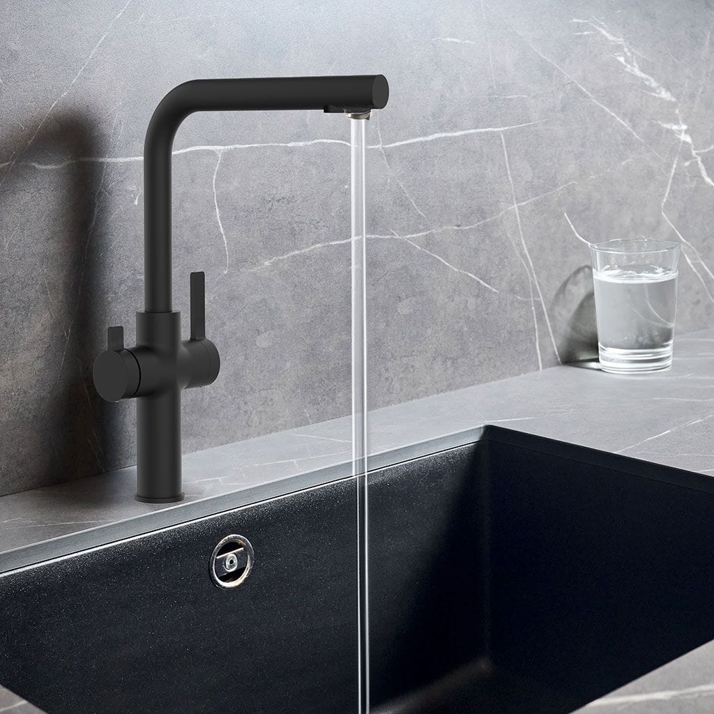 HeimQuell - 3 Wege Wasserhahn Paola Neo Black - 2 3 Wege Armatur Paola neo bei HeimQuell