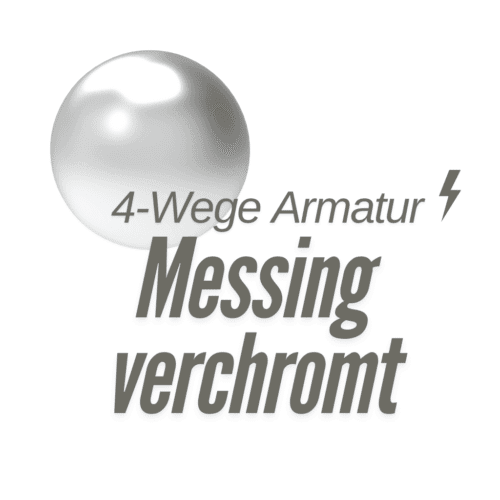 4-Wege-Armatur für Niederdrucksystem - Messing verchrohmt