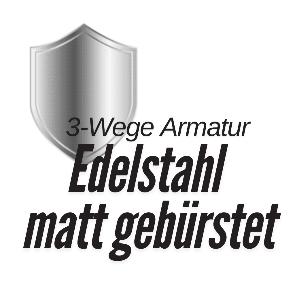 HeimQuell - 3 Wege Armatur Furore, Edelstahl matt - 6 3 Wege Armatur Furore, Edelstahl matt – Bild 6